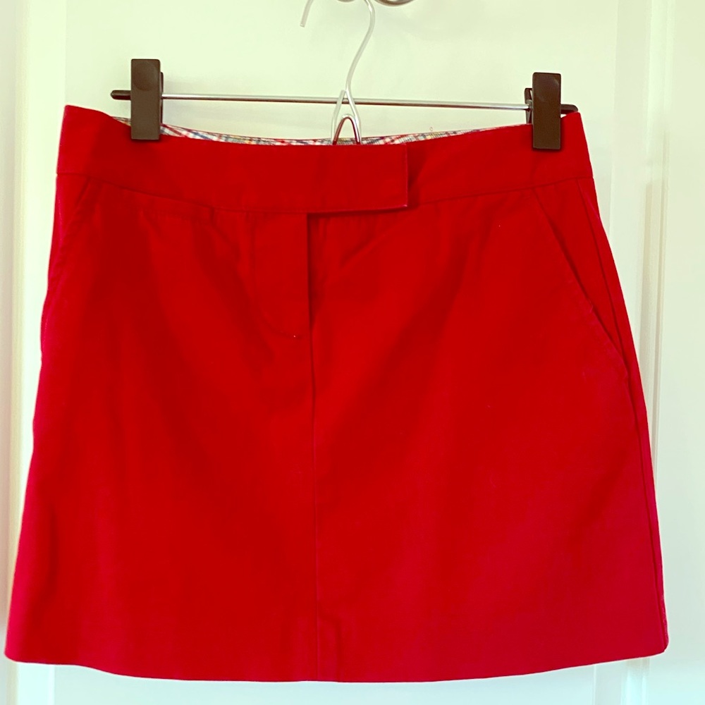 JCrew red chino skirt 0
